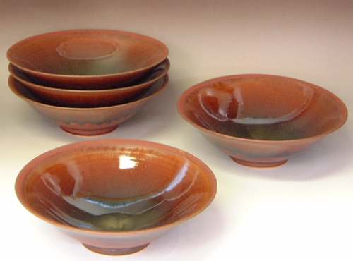 日本工芸会山口支部・２００７年第３０回伝統工芸新作展・樋口大桂出品作『鉄釉組鉢５枚組』