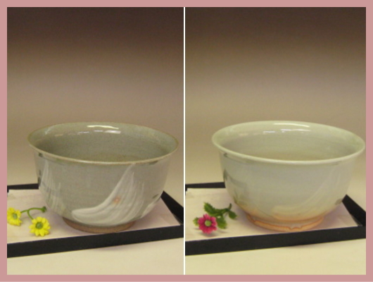 萩焼(伝統的工芸品)どんぶり刷毛目(青or姫)