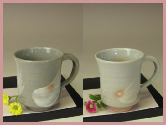 萩焼(伝統的工芸品)マグカップ刷毛目(青or姫)端反