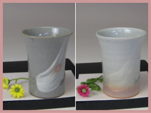 萩焼(伝統的工芸品)ミニタンブラー刷毛目(青or姫)端反