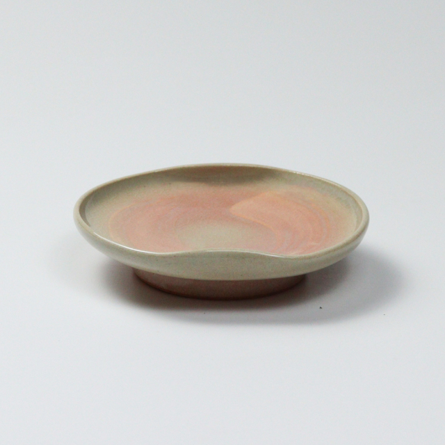 萩焼(伝統的工芸品)小皿刷毛姫豆形二辺No1232